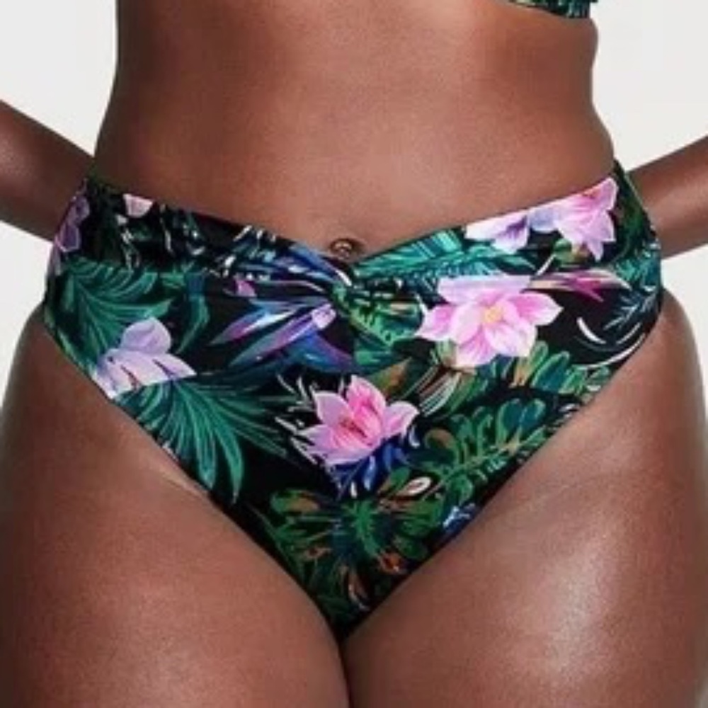 New! Victoria's Secret Black Palm Bikini Set 45592 - Picture 3 of 15